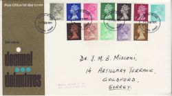 1971-02-15 Definitive Stamps Guildford FDC (83505)
