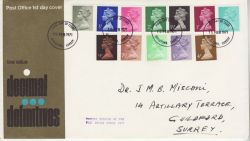 1971-02-15 Definitive Stamps Guildford FDC (83506)