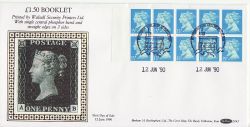 1990-06-12 £1.50 Booklet Stamps Walsall Windsor FDC (83547)