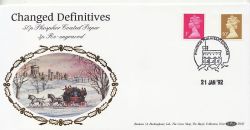 1992-01-21 Definitive 50p PCP + New 3p Windsor FDC (83581)