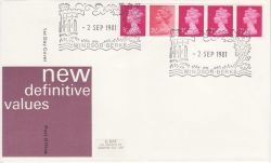 1981-09-02 Definitive Coil Stamps Windsor FDC (83622)