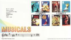 2011-02-24 Musicals Stamps Dancers End FDC (83636)