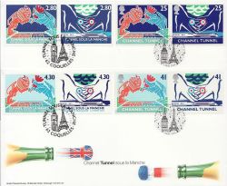 1994-05-03 Channel Tunnel Stamps GB / France x2 FDC (83687)