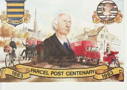 1983-08-03 Parcel Post Centenary Postcard FDOS (83719)