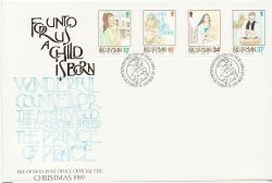 1989-10-16 IOM Christmas Stamps FDC (83856)