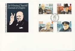 1990-09-05 IOM Churchill Stamps FDC (83865)