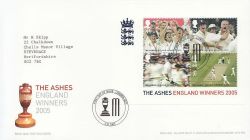 2005-10-06 Cricket The Ashes M/Sheet London SE11 FDC (84221)