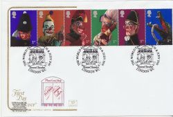 2001-09-04 Punch and Judy Stamps Covent Garden FDC (84371)