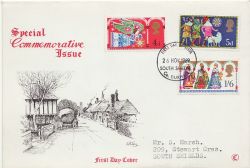 1969-11-26 Christmas Stamps Co Durham FDC (84434)