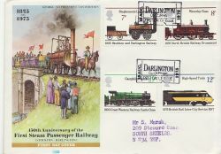 1975-08-13 Railways Stamps Darlington FDC (84454)