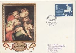1975-01-22 Charity Stamp S Shields FDC (84458)