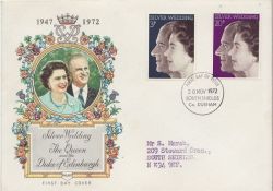 1972-11-20 Silver Wedding Stamps S Shields FDC (84538)