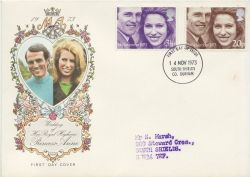 1973-11-14 Royal Wedding Stamps S Shields FDC (84542)