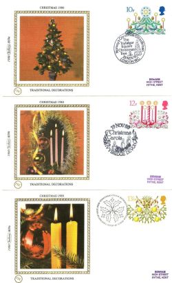 1980-11-19 Christmas Stamps x5 Benham FDC (84635)