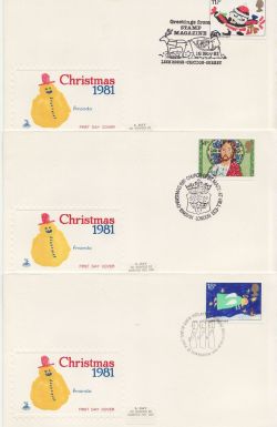 1981-11-18 Christmas Stamps x5 Mercury SHS FDC (84732)