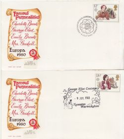 1980-07-09 Authoresses Stamps x4 Mercury SHS FDC (84735)