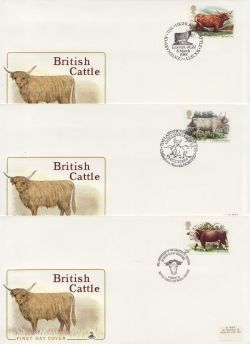 1984-03-06 British Cattle Stamps x5 Mercury SHS FDC (84738)