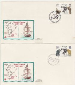 1982-02-10 Charles Darwin Stamps x4 Mercury SHS FDC (84748)
