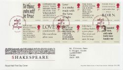 2016-04-05 Shakespeare Stamps Stratford FDC (84770)