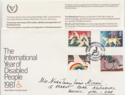 1981-03-25 Disabled Year Stoke Mandeville FDC (84794)