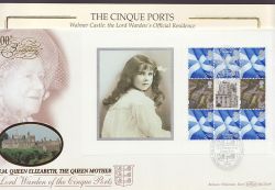 2000-08-04 Queen Mother Booklet Walmer FDC (85142)