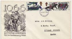 1966-10-14 Battle of Hastings Stamps London FDC (85333)