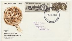 1965-07-19 Parliament Stamps Douglas IOM FDC (85351)