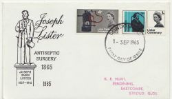 1965-09-01 Joseph Lister Stamps PHOS London FDC (85356)