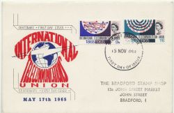 1965-11-15 ITU Centenary Stamps Bradford FDC (85367)