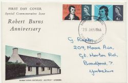 1966-01-25 Robert Burns Stamps Bradford FDC (85370)