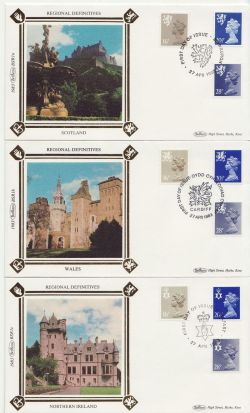 1983-04-27 Regional Definitive Stamps x3 Silk FDC (85436)
