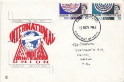 1965-11-15 ITU Centenary Stamps Harrow FDC (85710)