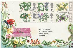1967-04-24 British Flowers PHOS Stamps Harrow FDC (85727)