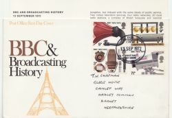 1972-09-13 BBC Broadcasting Stamps Haverford W FDC (85781)