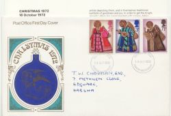 1972-10-18 Christmas Stamps Harrow FDC (85782)