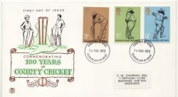 1973-05-16 County Cricket Stamps Harrow FDC (85788)