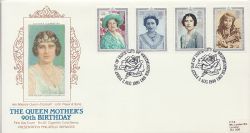 1990-08-02 Queen Mother 90th SW1 PPS 26 FDC (85918)