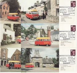1979-01-10 Royal Mail Postbus x6 Cardiff Cards FDOS (86011)