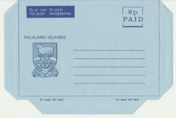 Falkland Islands 8p Aerogramme Not-Used (86229)
