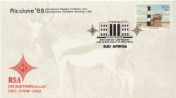 1988 South Africa Date Stamp Card Riccione 88 (86243)