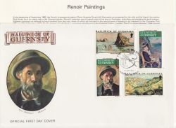 1974-09-21 Guernsey Renoir Paintings Stamps FDC (86254)