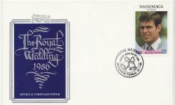 1986-07-23 Tuvalu Royal Wedding FDC (86259)