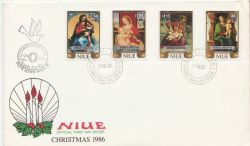 1986-11-21 Niue Pope Visit Xmas Stamps Overprint (86265)