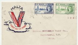 1946-12-03 Malta KGVI Peace Stamps FDC (86282)
