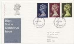 1977-02-02 £5 £2 £1 Definitive Windsor FDC (86320)