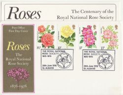 1976-06-30 Roses Stamps St Albans FDC (86368)