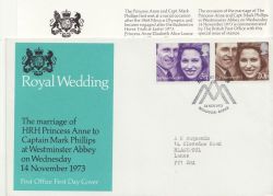 1973-11-14 Royal Wedding Stamps Windsor FDC (86402)