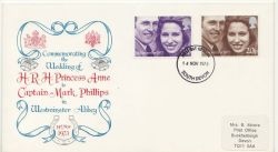 1973-11-14 Royal Wedding Stamps S Devon FDC (86403)