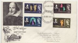1964-04-23 Shakespeare Stamps Phos Stratford FDC (86518)