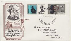 1965-09-01 Lister Centenary Stamps Phos London EC FDC (86534)